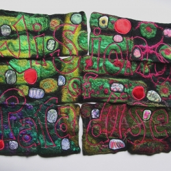 Felt map book with appliqué and embroidery